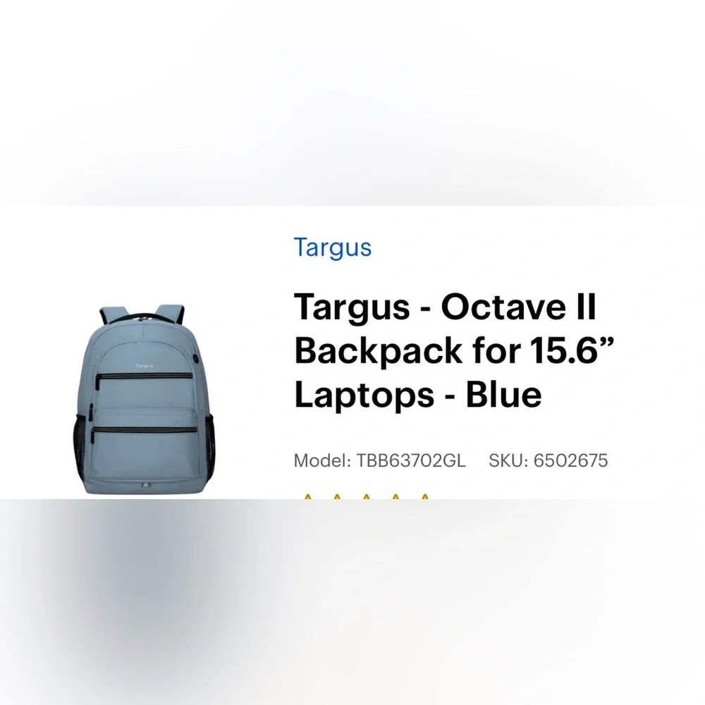Targus Blue Backpack with Padded Laptop Compartment
